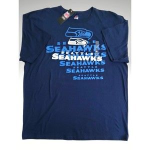 Seattle Seahawks NFL  Football  Blue T Shirt By Majestic Size 2XL New With Tags